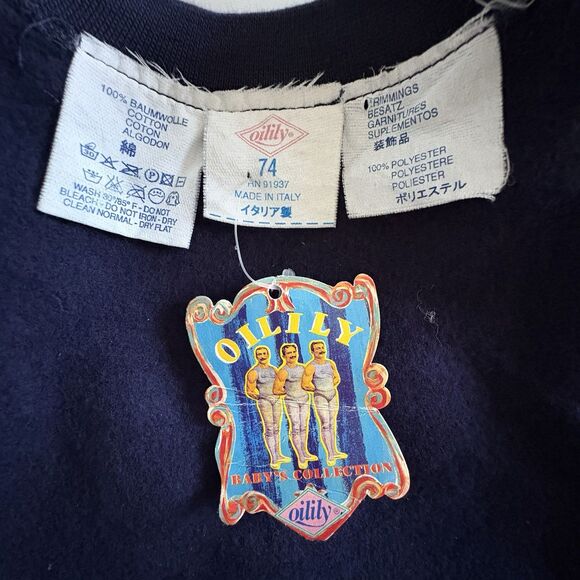 OILILY Baby's Collection Navy Blue Sweatshirt NWT Size 12M HRH Duckling Swan - Picture 8 of 9